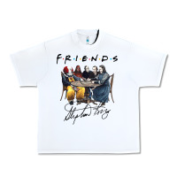 White Horror friends Urban Heavy Tee - linhVisuals