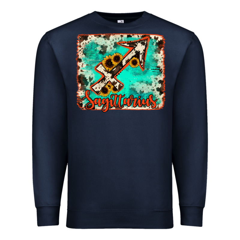 Sagittarius Turquoise Cowhide Premium Sweatshirt by RanaPortraitStore | Teevron