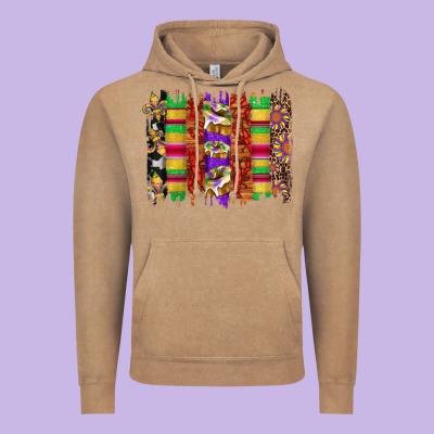 Mardi Gras Cake Fleur De Lis Crawfish Brushstrokes Vintage Hoodie Designed By Artiststas