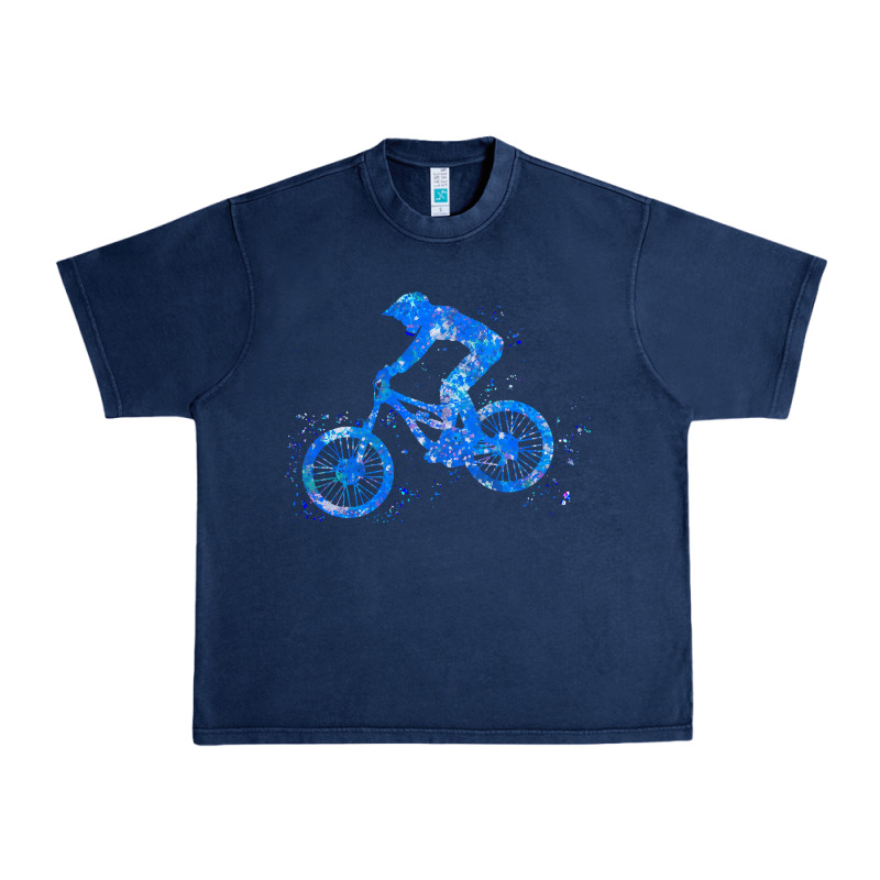 Downhill Mountain Bike T  Shirt Downhill Mountain Bike Jump Blue Water Urban Heavy Tee by linhVisuals | Teevron