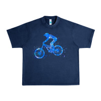 Navy downhill mountain bike t  shirt downhill mountain bike jump blue water Urban Heavy Tee - linhVisuals