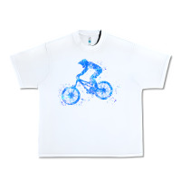 White downhill mountain bike t  shirt downhill mountain bike jump blue water Urban Heavy Tee - linhVisuals