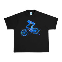 Black downhill mountain bike t  shirt downhill mountain bike jump blue water Urban Heavy Tee - linhVisuals