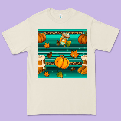 Autumn Seamless Pattern Premium Tee Designed By Bundleandbundleshop
