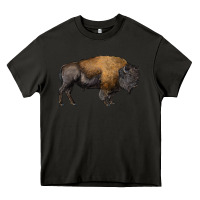 Asphalt american bison body Heavy Core Tee - RanaPortraitStore