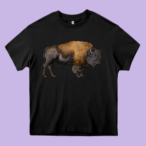 American Bison Body Heavy Core Tee Designed By Ranaportraitstore