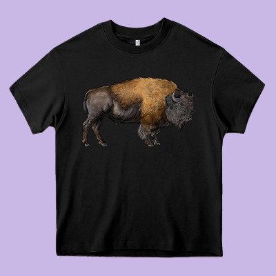 American Bison Body Heavy Core Tee Designed By Ranaportraitstore