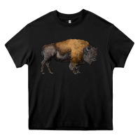 Black american bison body Heavy Core Tee - RanaPortraitStore