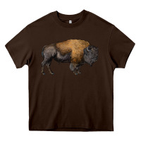 Chocolate Brown american bison body Heavy Core Tee - RanaPortraitStore