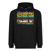 Black sunflower aztec serape cowhide background Heavyweight Hoodie - RanaPortraitStore