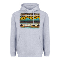 Heather Grey sunflower aztec serape cowhide background Heavyweight Hoodie - RanaPortraitStore