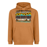 Meerkat sunflower aztec serape cowhide background Heavyweight Hoodie - RanaPortraitStore
