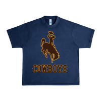 Navy university of wyoming cowboys Urban Heavy Tee - linhVisuals