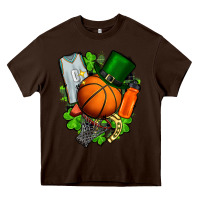 Chocolate Brown St. Patrick's Day Basketball Heavy Core Tee - FaDigitalArtStudio