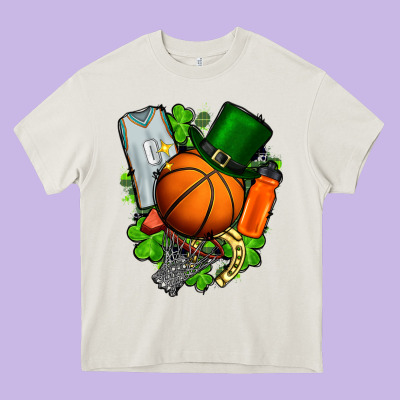 St. Patrick's Day Basketball Heavy Core Tee Designed By Fadigitalartstudio