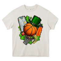 Cream St. Patrick's Day Basketball Heavy Core Tee - FaDigitalArtStudio