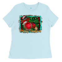 Baby Blue merry Christmas teacher Ladies Tee - CowhideDigitalArt