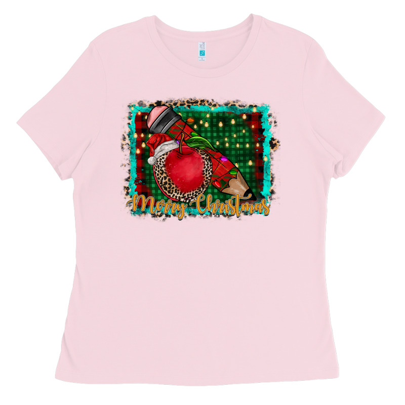 Merry Christmas Teacher Ladies Tee by CowhideDigitalArt | Teevron