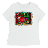 White merry Christmas teacher Ladies Tee - CowhideDigitalArt