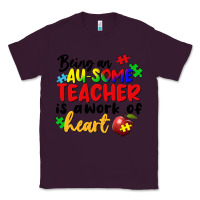 Plum Being an au some teacher is a work of the heart Classic Tee - FaDigitalArtStudio