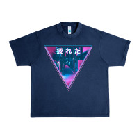 Navy tired japanese otaku   abandoned city street art t shirt Urban Heavy Tee - linhVisuals