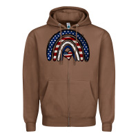 Chestnut USA American Flag Rainbow Zipper Hoodie - Jasminsmagicworld