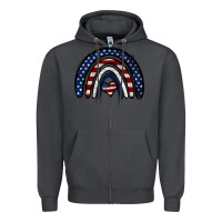 Smoke USA American Flag Rainbow Zipper Hoodie - Jasminsmagicworld