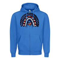 True Royal USA American Flag Rainbow Zipper Hoodie - Jasminsmagicworld