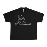 Black cat butt white Urban Heavy Tee - linhVisuals