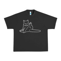 Pigment Black cat butt white Urban Heavy Tee - linhVisuals