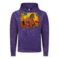 Horse With Sunflowers Turquoise Gemstone Western Sunset Leopard Backgr Vintage Hoodie | Teevron