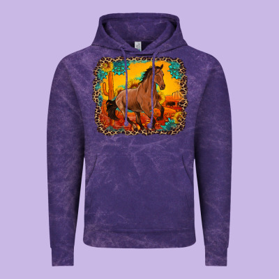 Horse With Sunflowers Turquoise Gemstone Western Sunset Leopard Backgr Vintage Hoodie Designed By Artiststas