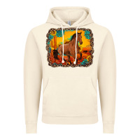 Vintage Artic horse with sunflowers turquoise gemstone western sunset leopard backgr Vintage Hoodie - Artiststas