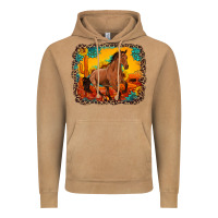 Vintage Camel horse with sunflowers turquoise gemstone western sunset leopard backgr Vintage Hoodie - Artiststas