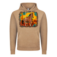 Vintage Coffee horse with sunflowers turquoise gemstone western sunset leopard backgr Vintage Hoodie - Artiststas