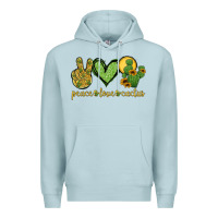 Blue Mist peace love cactus Premium Hoodie - Jasminsmagicworld