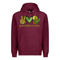 Burgundy peace love cactus Premium Hoodie - Jasminsmagicworld