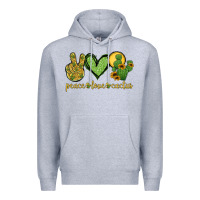 Heather Grey peace love cactus Premium Hoodie - Jasminsmagicworld