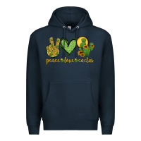 Navy peace love cactus Premium Hoodie - Jasminsmagicworld