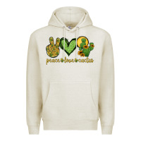 Oatmeal Heather peace love cactus Premium Hoodie - Jasminsmagicworld
