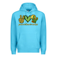 Ocean Blue peace love cactus Premium Hoodie - Jasminsmagicworld