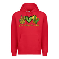 Red peace love cactus Premium Hoodie - Jasminsmagicworld