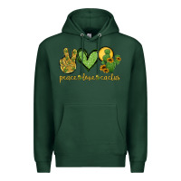 Sports Green peace love cactus Premium Hoodie - Jasminsmagicworld
