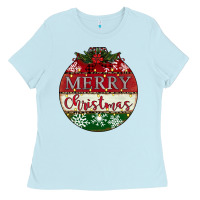 Baby Blue merry christmas Ladies Tee - CowhideDigitalArt