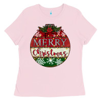 Bubblegum Pink merry christmas Ladies Tee - CowhideDigitalArt