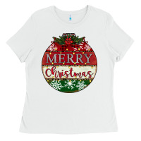 White merry christmas Ladies Tee - CowhideDigitalArt
