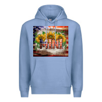 Colony Blue patriotic mini  tumbler Premium Hoodie - BarkalooDesign