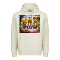 Oatmeal Heather patriotic mini  tumbler Premium Hoodie - BarkalooDesign