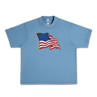 Pebble Blue American flag Urban Heavy Tee - linhVisuals