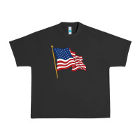 Pigment Black American flag Urban Heavy Tee - linhVisuals